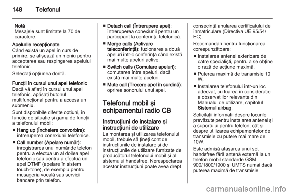 OPEL MERIVA 2012  Manual pentru sistemul Infotainment (in Romanian) 