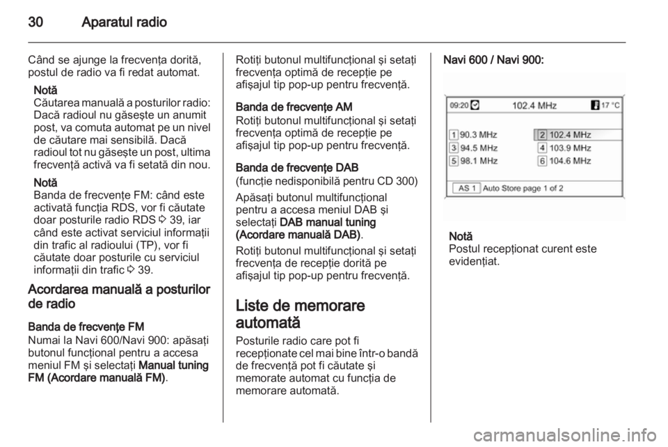 OPEL MERIVA 2012  Manual pentru sistemul Infotainment (in Romanian) 