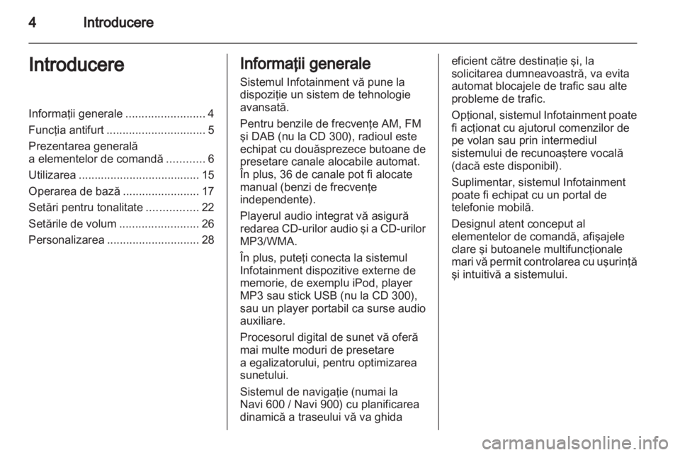 OPEL MERIVA 2012  Manual pentru sistemul Infotainment (in Romanian) 