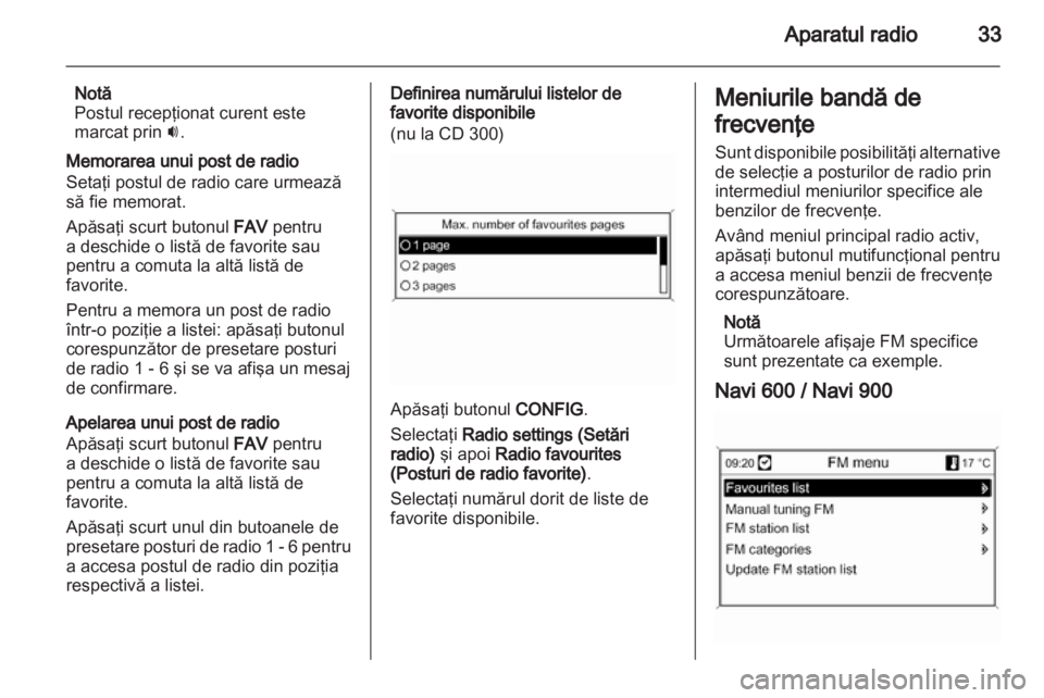 OPEL MERIVA 2012  Manual pentru sistemul Infotainment (in Romanian) 