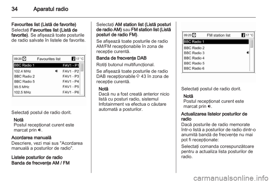OPEL MERIVA 2012  Manual pentru sistemul Infotainment (in Romanian) 