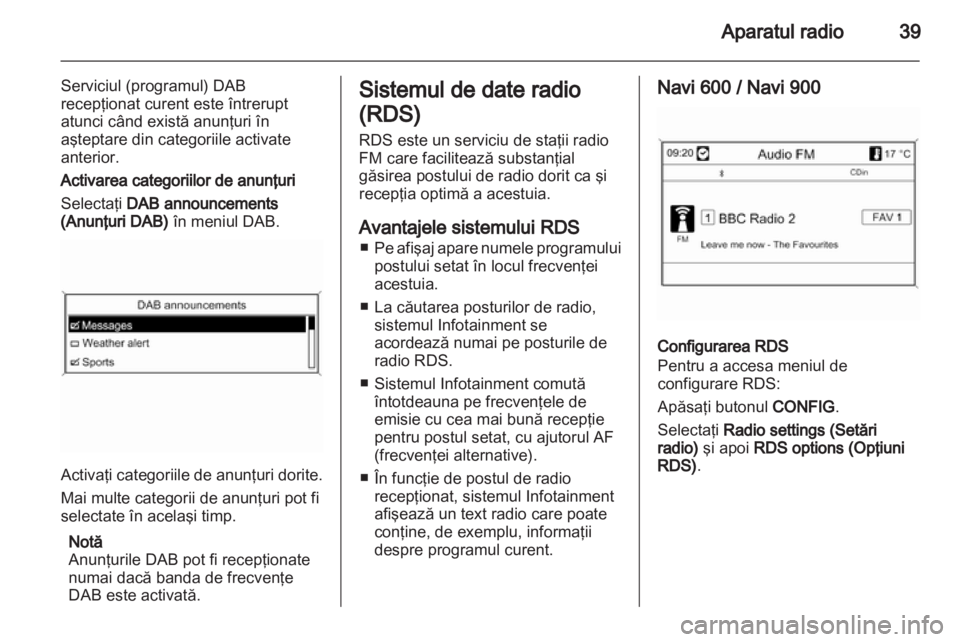 OPEL MERIVA 2012  Manual pentru sistemul Infotainment (in Romanian) 
