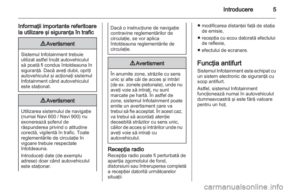 OPEL MERIVA 2012  Manual pentru sistemul Infotainment (in Romanian) 