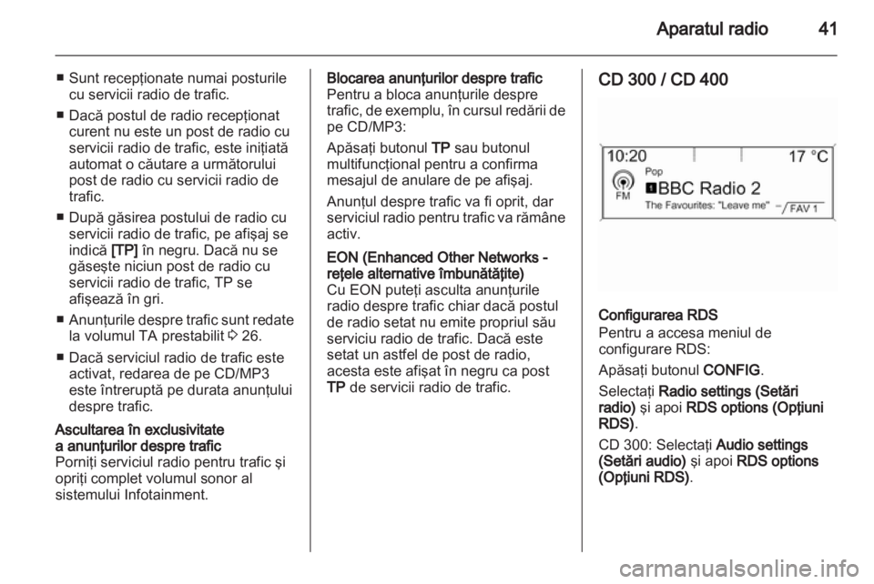 OPEL MERIVA 2012  Manual pentru sistemul Infotainment (in Romanian) 