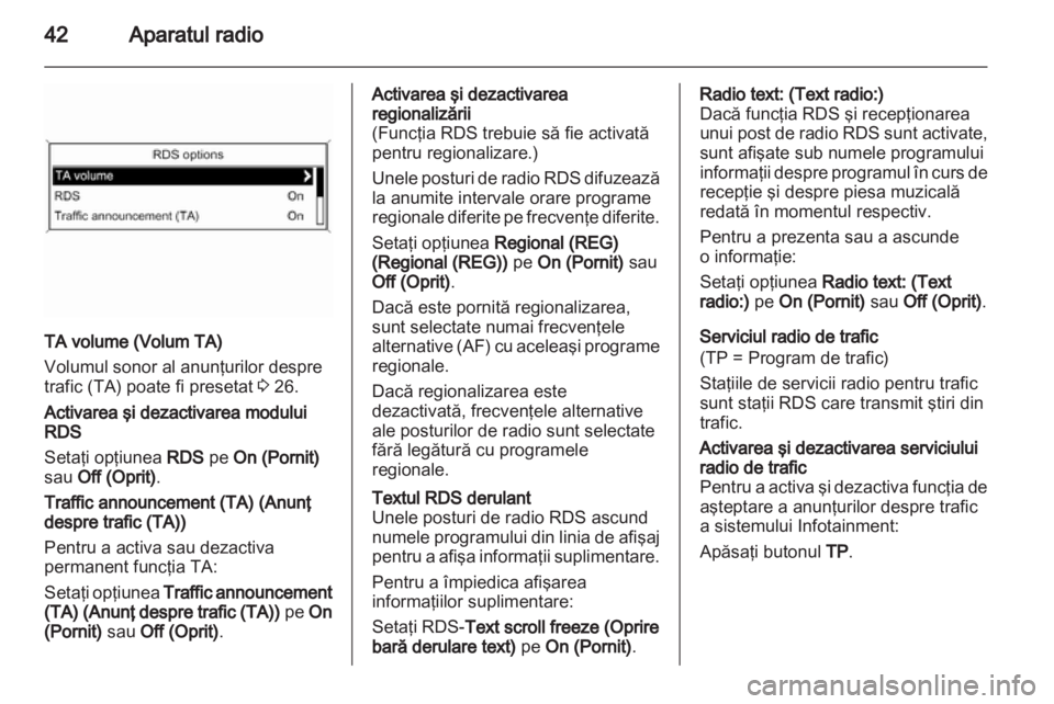 OPEL MERIVA 2012  Manual pentru sistemul Infotainment (in Romanian) 