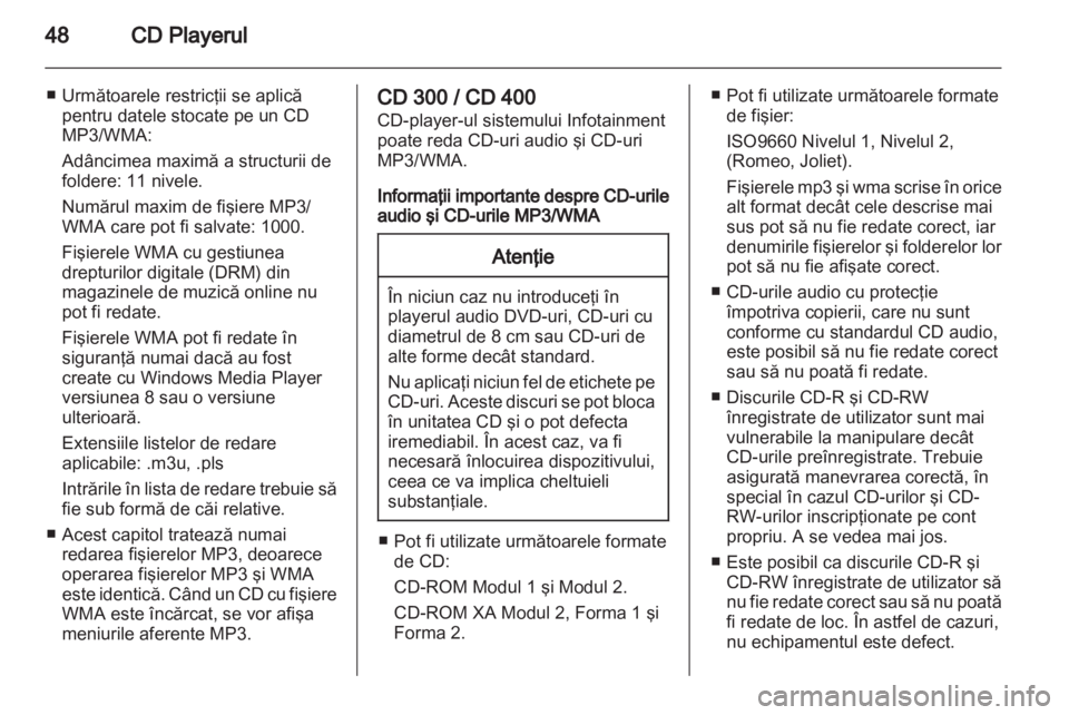 OPEL MERIVA 2012  Manual pentru sistemul Infotainment (in Romanian) 