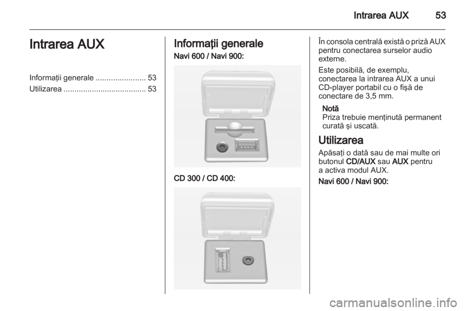 OPEL MERIVA 2012  Manual pentru sistemul Infotainment (in Romanian) 