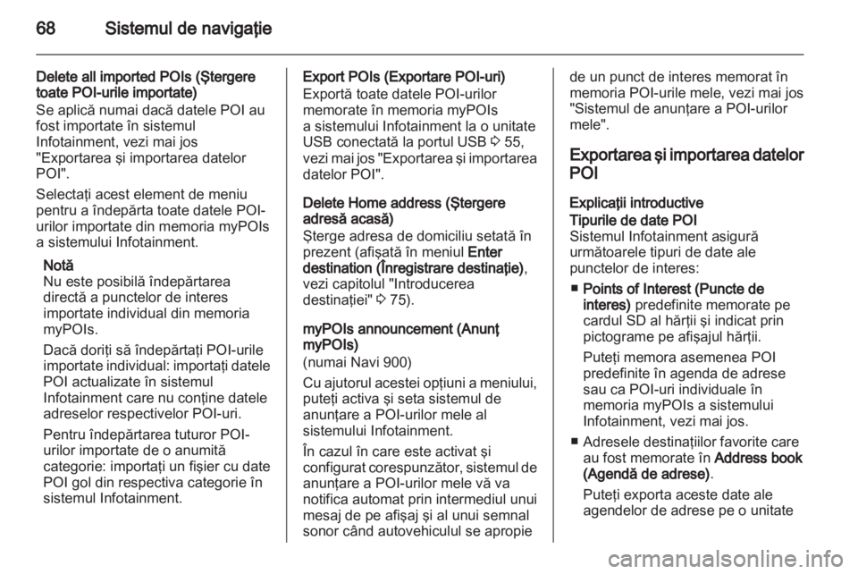 OPEL MERIVA 2012  Manual pentru sistemul Infotainment (in Romanian) 