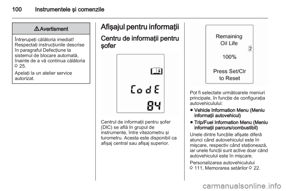OPEL MERIVA 2012  Manual de utilizare (in Romanian) 