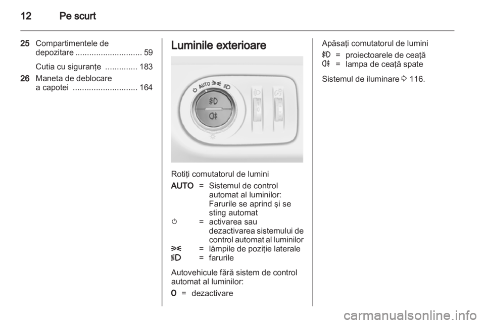 OPEL MERIVA 2012  Manual de utilizare (in Romanian) 