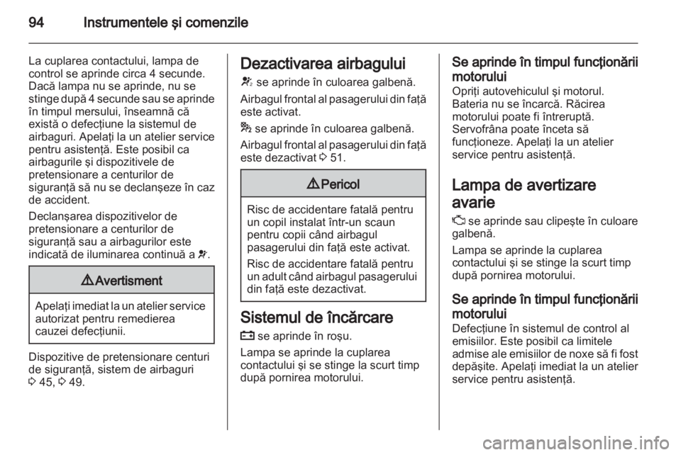 OPEL MERIVA 2012  Manual de utilizare (in Romanian) 