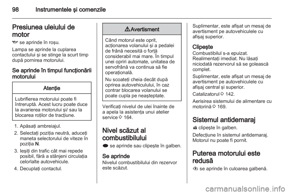 OPEL MERIVA 2012  Manual de utilizare (in Romanian) 
