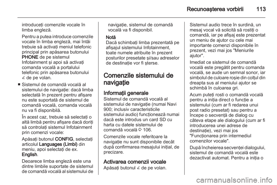 OPEL MERIVA 2013  Manual pentru sistemul Infotainment (in Romanian) 