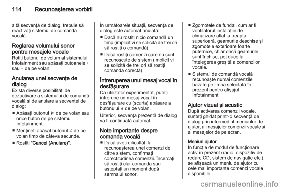 OPEL MERIVA 2013  Manual pentru sistemul Infotainment (in Romanian) 