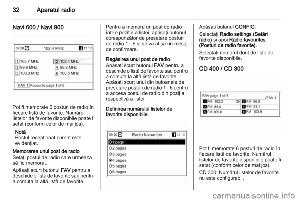 OPEL MERIVA 2013  Manual pentru sistemul Infotainment (in Romanian) 
