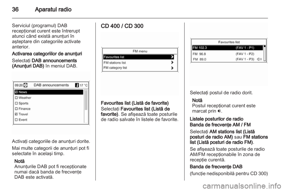 OPEL MERIVA 2013  Manual pentru sistemul Infotainment (in Romanian) 