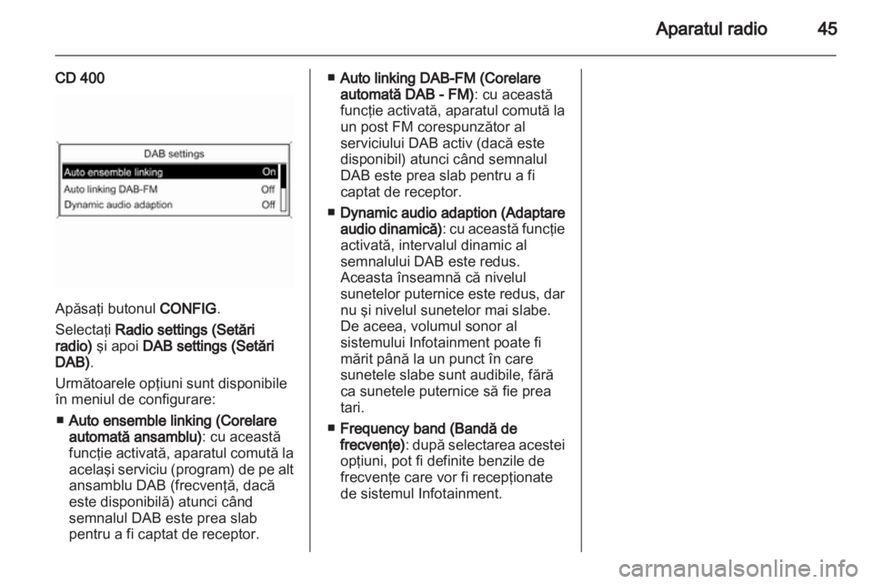OPEL MERIVA 2013  Manual pentru sistemul Infotainment (in Romanian) 