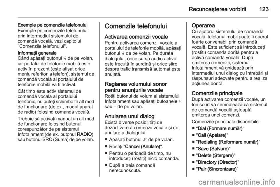 OPEL MERIVA 2013.5  Manual pentru sistemul Infotainment (in Romanian) 