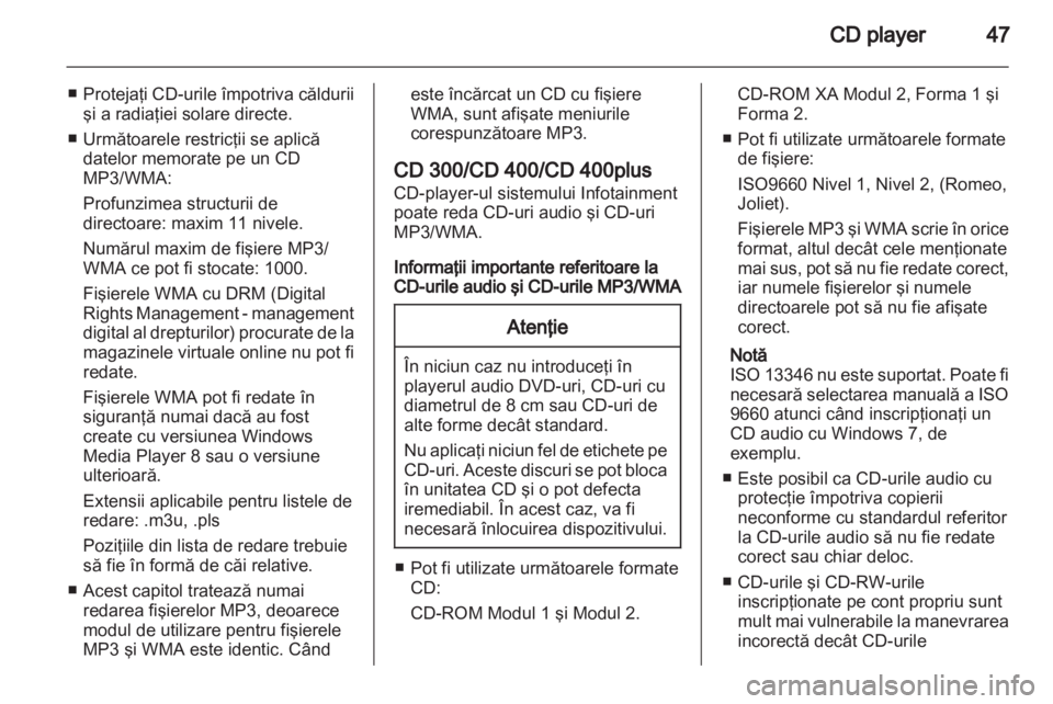 OPEL MERIVA 2013.5  Manual pentru sistemul Infotainment (in Romanian) 