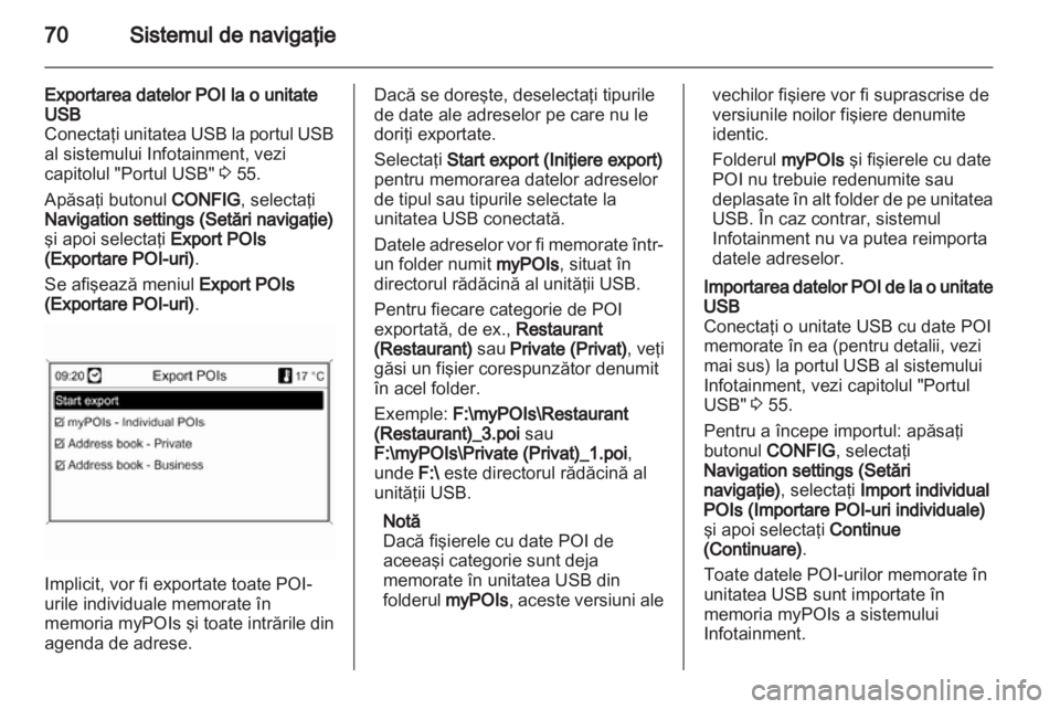 OPEL MERIVA 2013.5  Manual pentru sistemul Infotainment (in Romanian) 