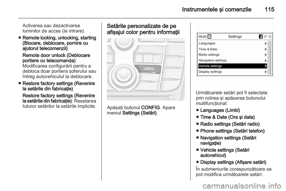 OPEL MERIVA 2013.5  Manual de utilizare (in Romanian) 