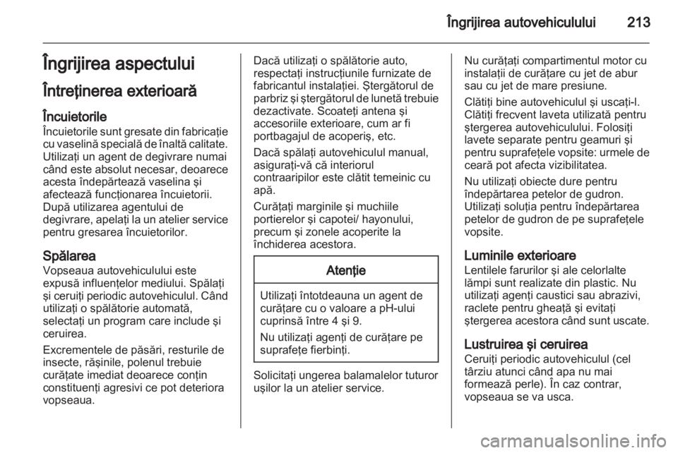 OPEL MERIVA 2013.5  Manual de utilizare (in Romanian) 