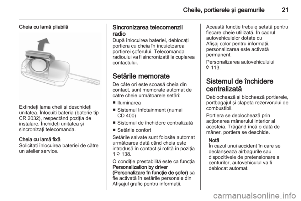 OPEL MERIVA 2013.5  Manual de utilizare (in Romanian) 
