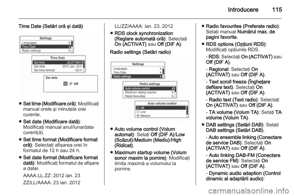 OPEL MOKKA 2013  Manual pentru sistemul Infotainment (in Romanian) 