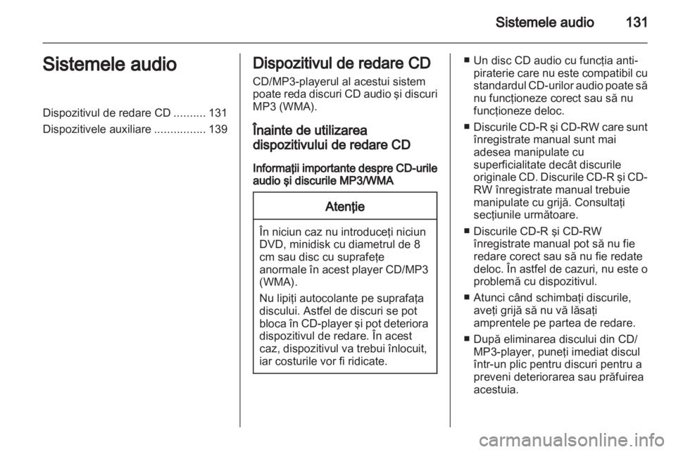 OPEL MOKKA 2013  Manual pentru sistemul Infotainment (in Romanian) 