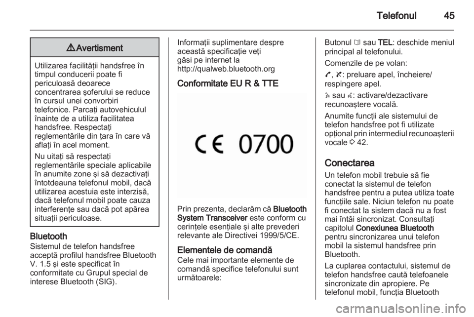 OPEL MOVANO_B 2010.5  Manual pentru sistemul Infotainment (in Romanian) 