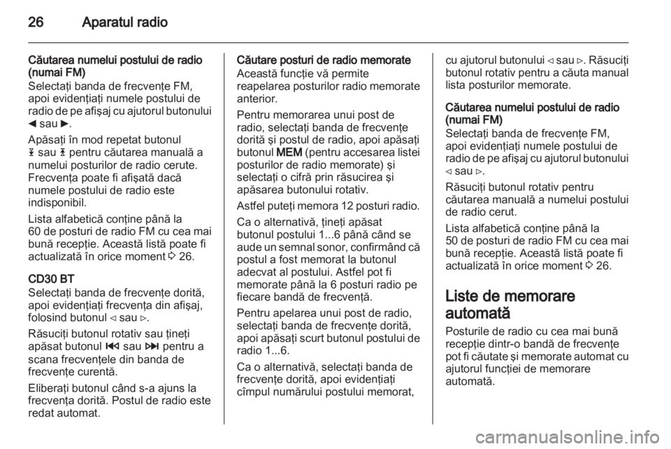 OPEL MOVANO_B 2012  Manual pentru sistemul Infotainment (in Romanian) 
