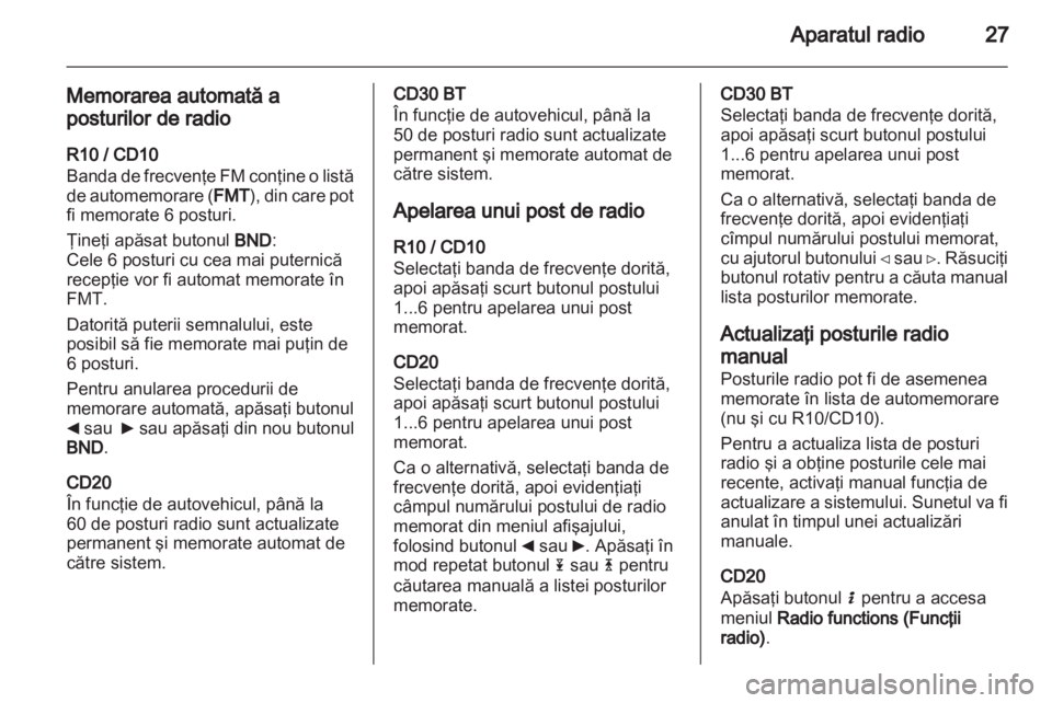 OPEL MOVANO_B 2012  Manual pentru sistemul Infotainment (in Romanian) 