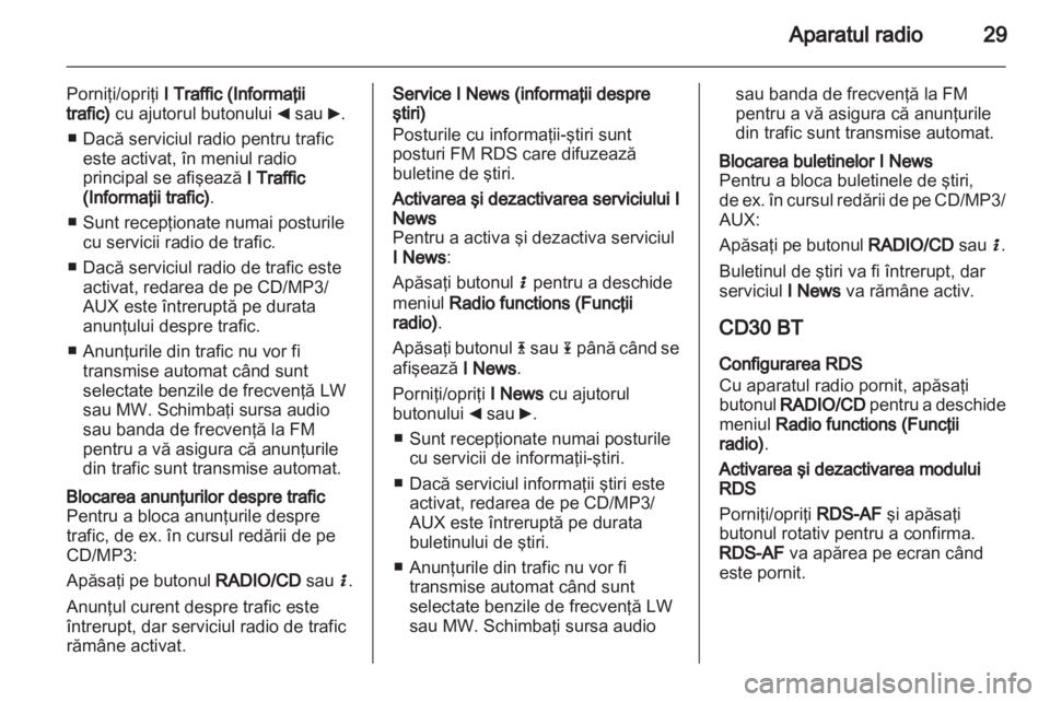 OPEL MOVANO_B 2012  Manual pentru sistemul Infotainment (in Romanian) 