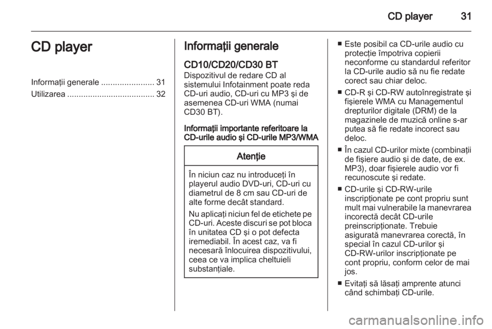 OPEL MOVANO_B 2012  Manual pentru sistemul Infotainment (in Romanian) 