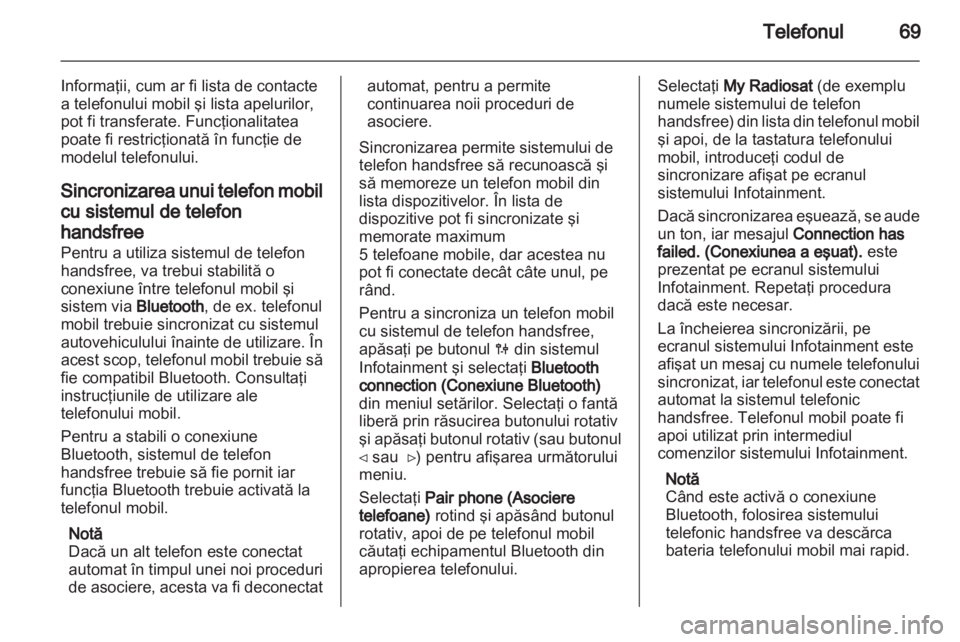 OPEL MOVANO_B 2012  Manual pentru sistemul Infotainment (in Romanian) 