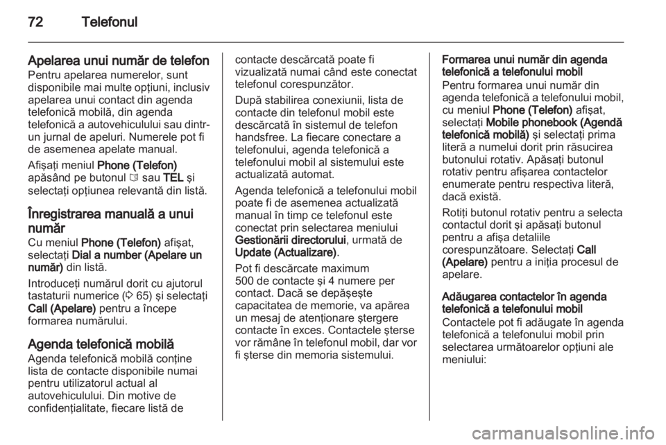 OPEL MOVANO_B 2012  Manual pentru sistemul Infotainment (in Romanian) 