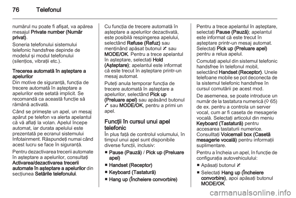 OPEL MOVANO_B 2012  Manual pentru sistemul Infotainment (in Romanian) 
