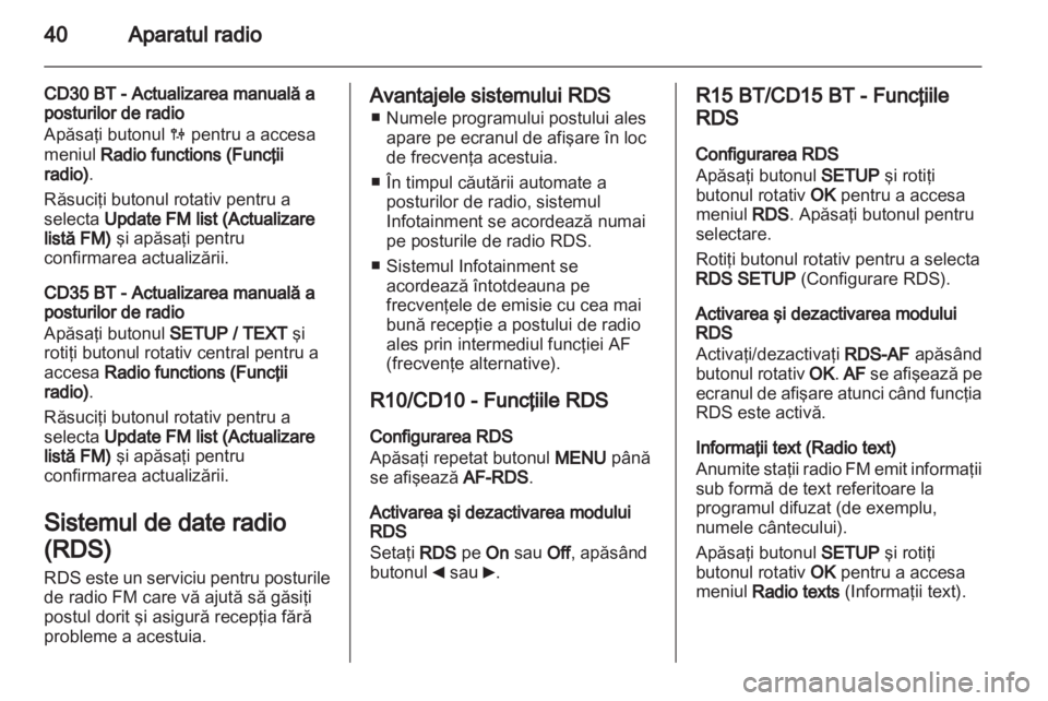 OPEL MOVANO_B 2012.5  Manual pentru sistemul Infotainment (in Romanian) 