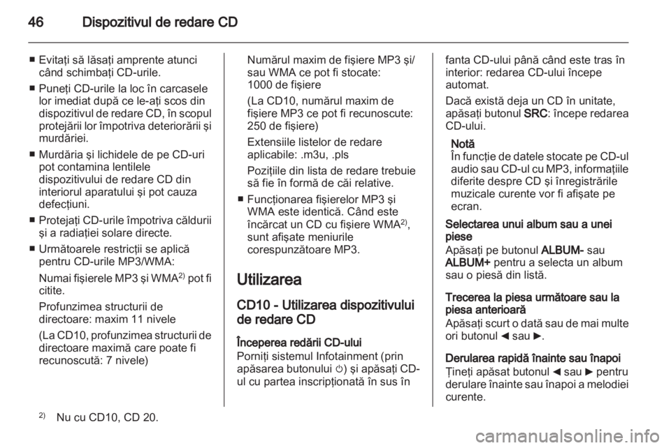 OPEL MOVANO_B 2012.5  Manual pentru sistemul Infotainment (in Romanian) 