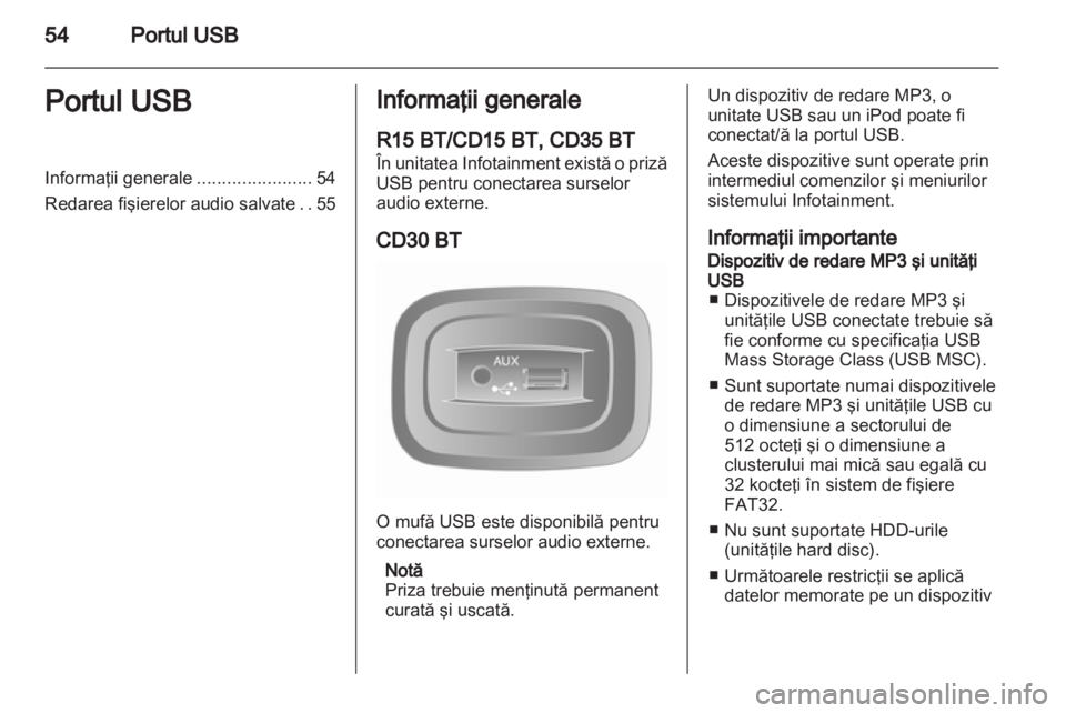 OPEL MOVANO_B 2012.5  Manual pentru sistemul Infotainment (in Romanian) 