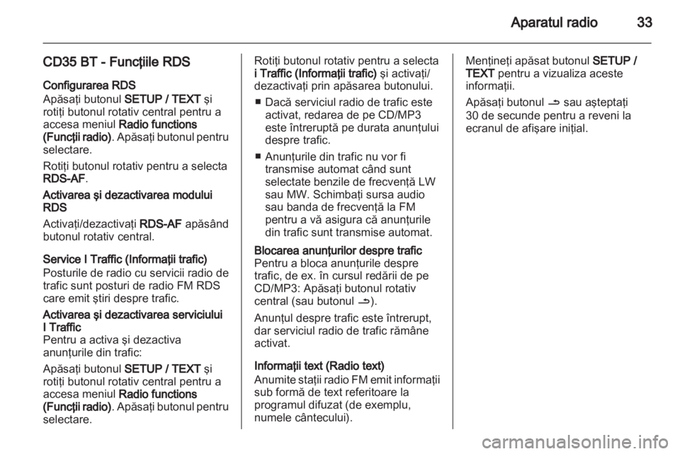 OPEL VIVARO 2013  Manual pentru sistemul Infotainment (in Romanian) 