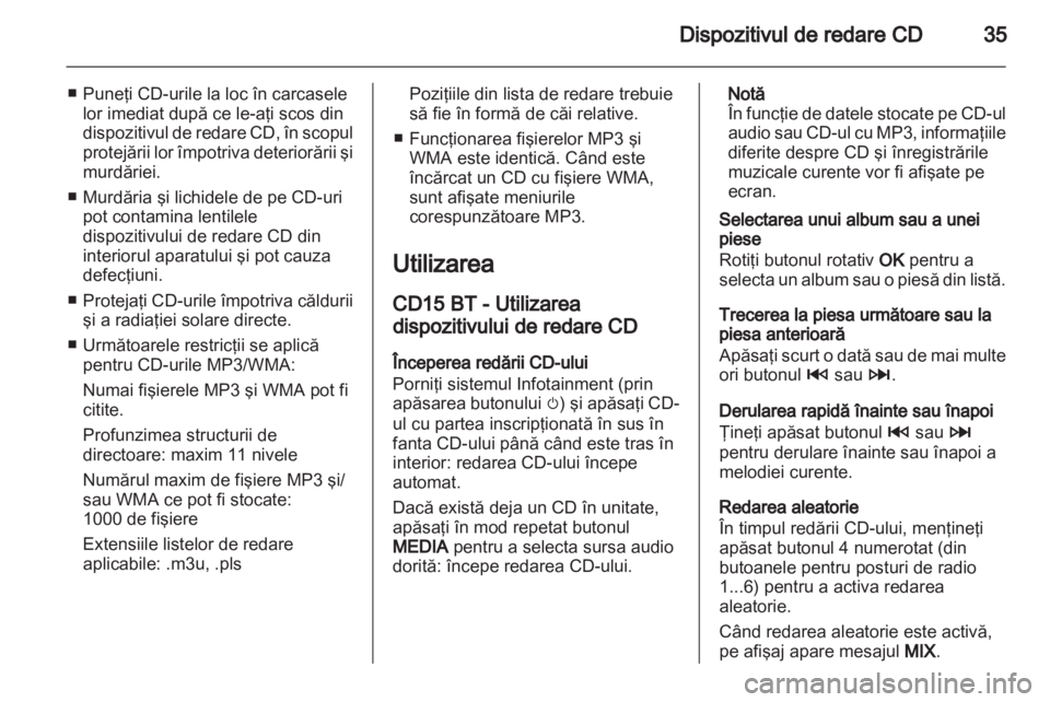 OPEL VIVARO 2013  Manual pentru sistemul Infotainment (in Romanian) 