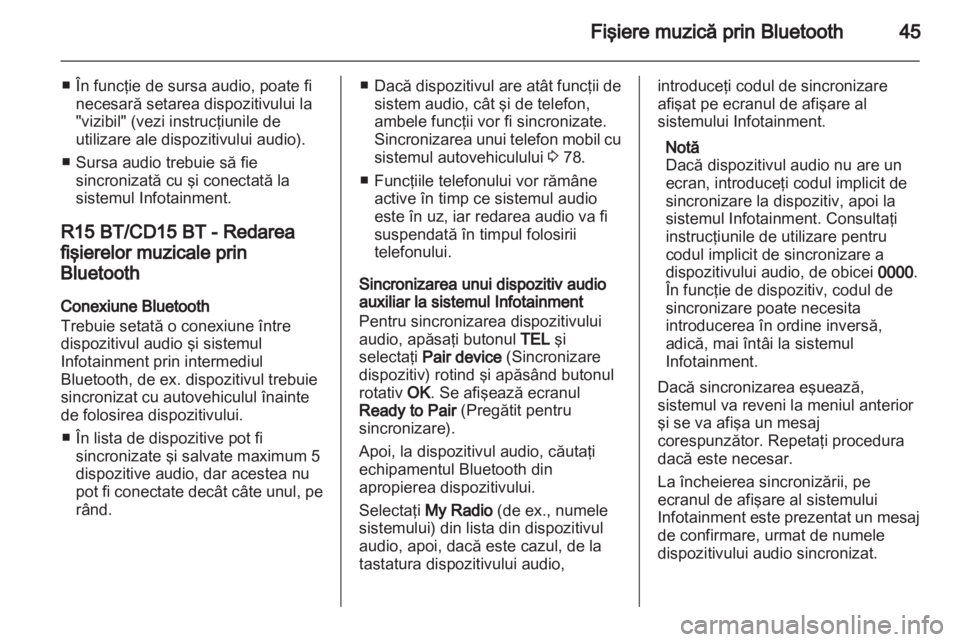 OPEL VIVARO 2013  Manual pentru sistemul Infotainment (in Romanian) 
