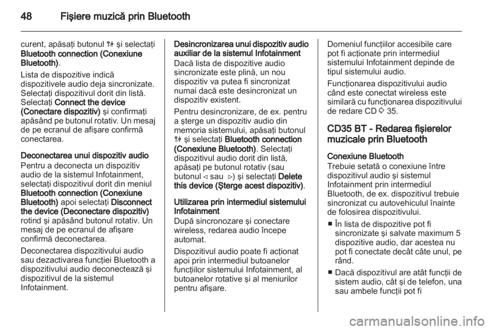 OPEL VIVARO 2013  Manual pentru sistemul Infotainment (in Romanian) 