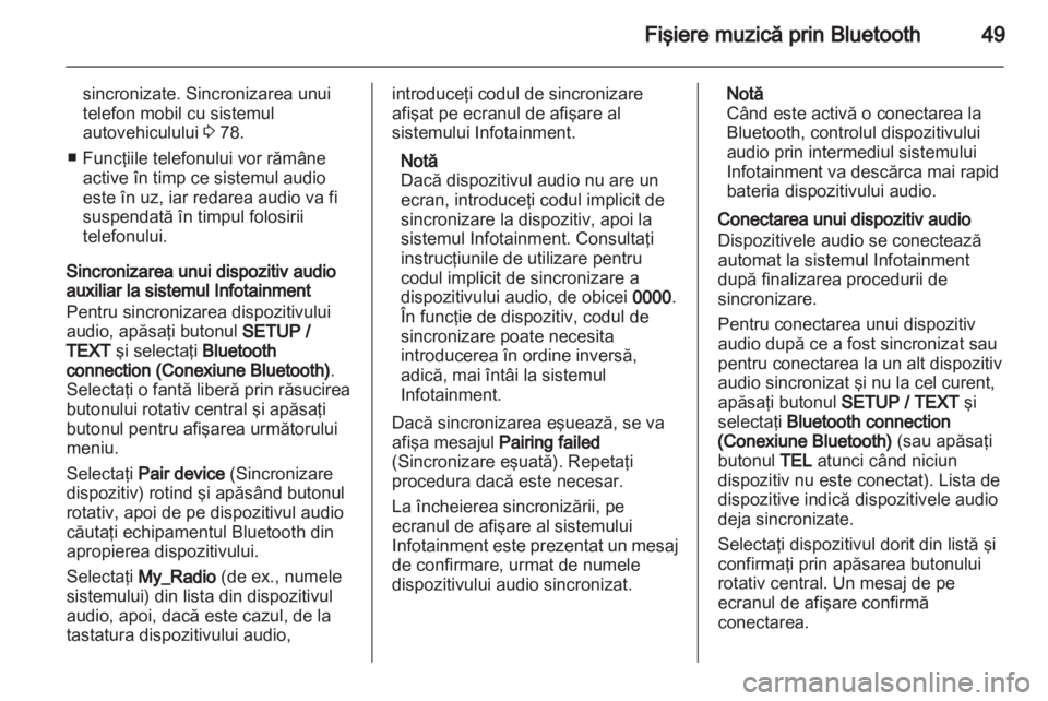 OPEL VIVARO 2013  Manual pentru sistemul Infotainment (in Romanian) 