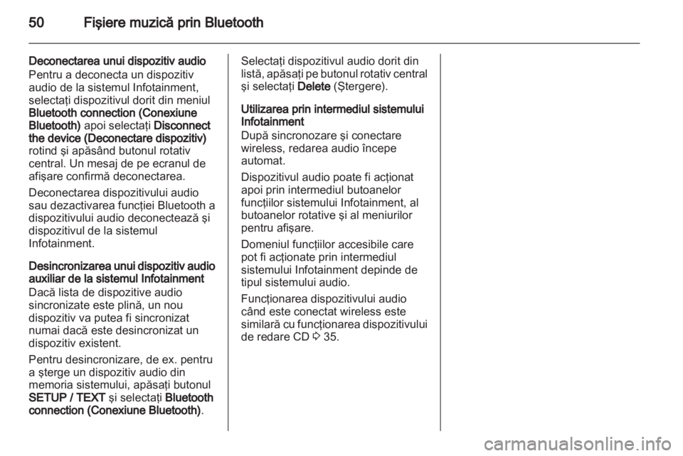 OPEL VIVARO 2013  Manual pentru sistemul Infotainment (in Romanian) 
