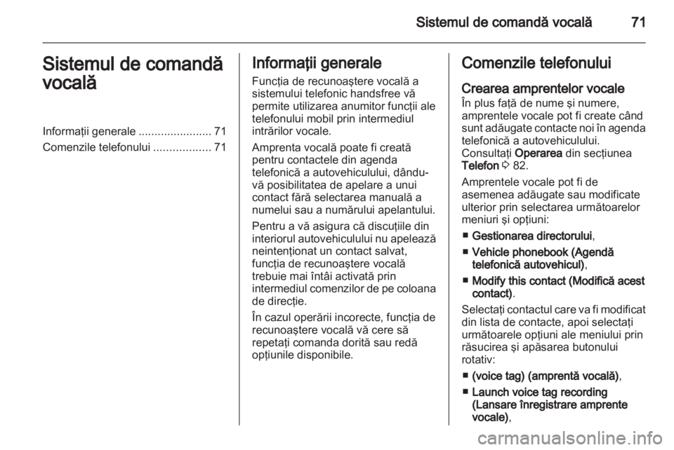 OPEL VIVARO 2013  Manual pentru sistemul Infotainment (in Romanian) 