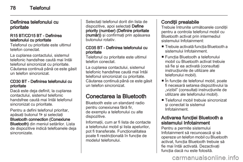 OPEL MOVANO_B 2013.5  Manual pentru sistemul Infotainment (in Romanian) 