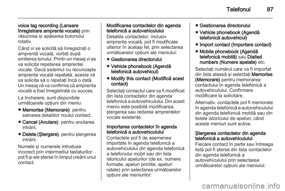 OPEL VIVARO 2013  Manual pentru sistemul Infotainment (in Romanian) 