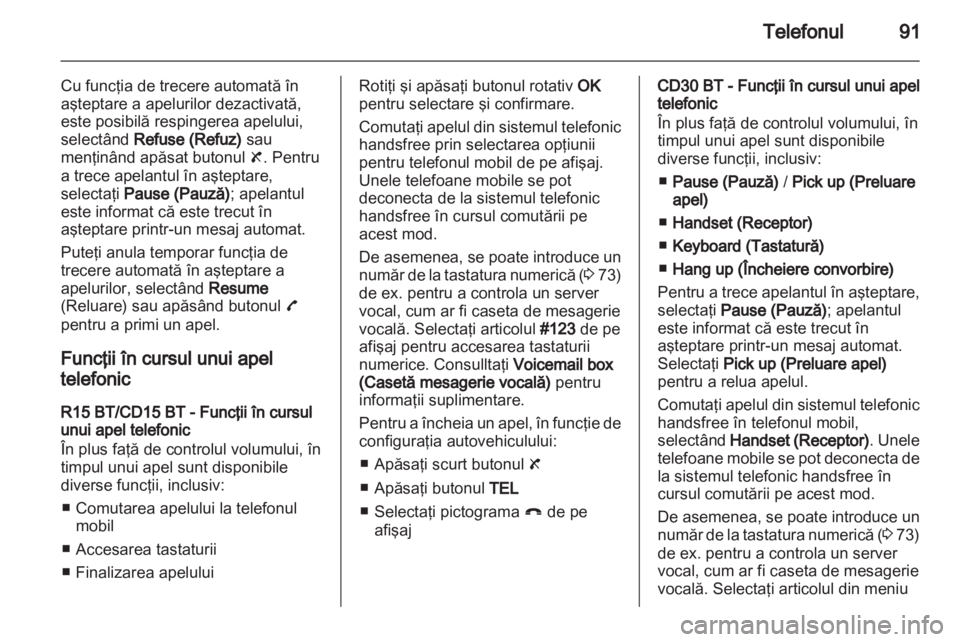 OPEL VIVARO 2013  Manual pentru sistemul Infotainment (in Romanian) 
